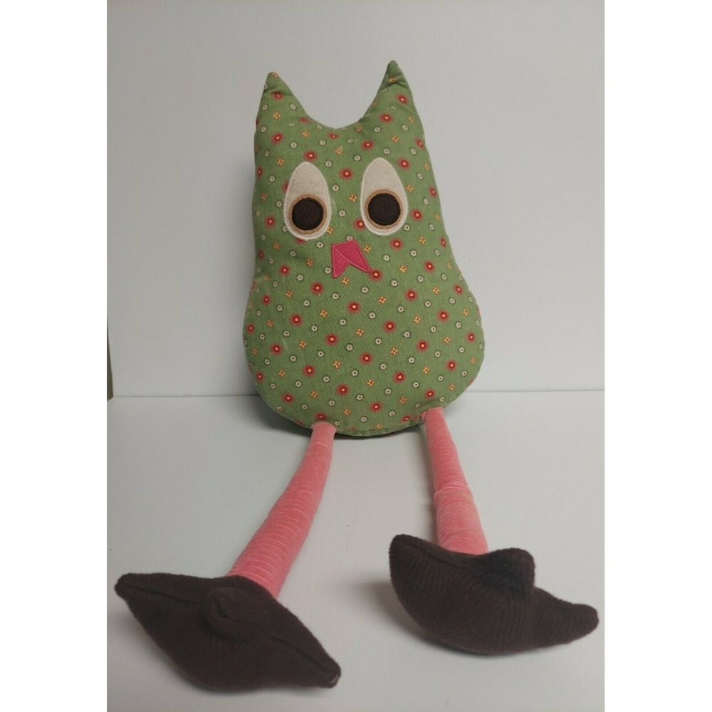 Pottery Barn Kids Joy Green Brooke Owl 22" Plush Stuffed Animal Pillow Corduroy